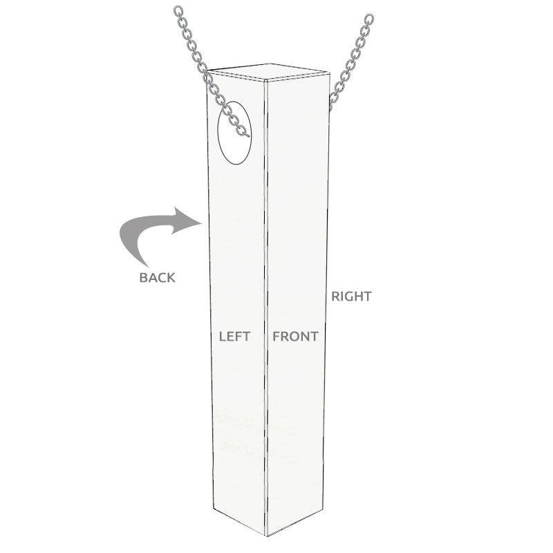 Collar de Barra en 3D para Hombre en Plata-1 foto de producto