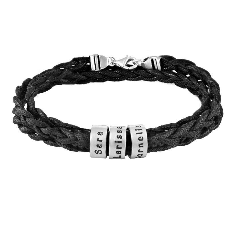 Pulsera para Hombre con Cuentas Pequeñas Personalizadas en Plata Esterlina-1 foto de producto
