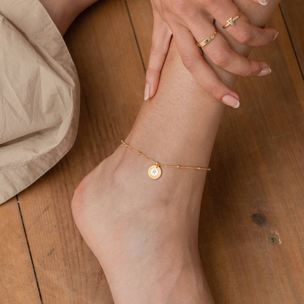 Pulsera / Tobillera Mini Rayos con Inicial en Baño de Oro-3 foto de producto