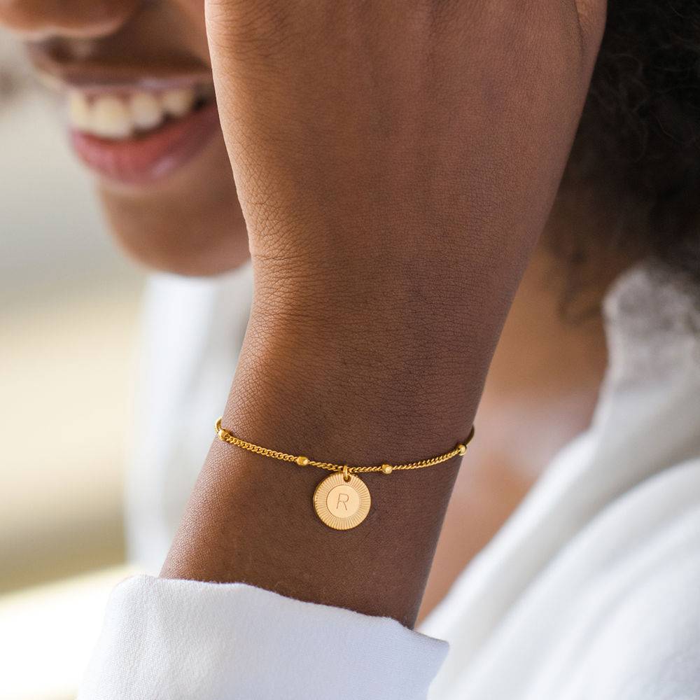 Pulsera / Tobillera Mini Rayos con Inicial en Baño de Oro-5 foto de producto