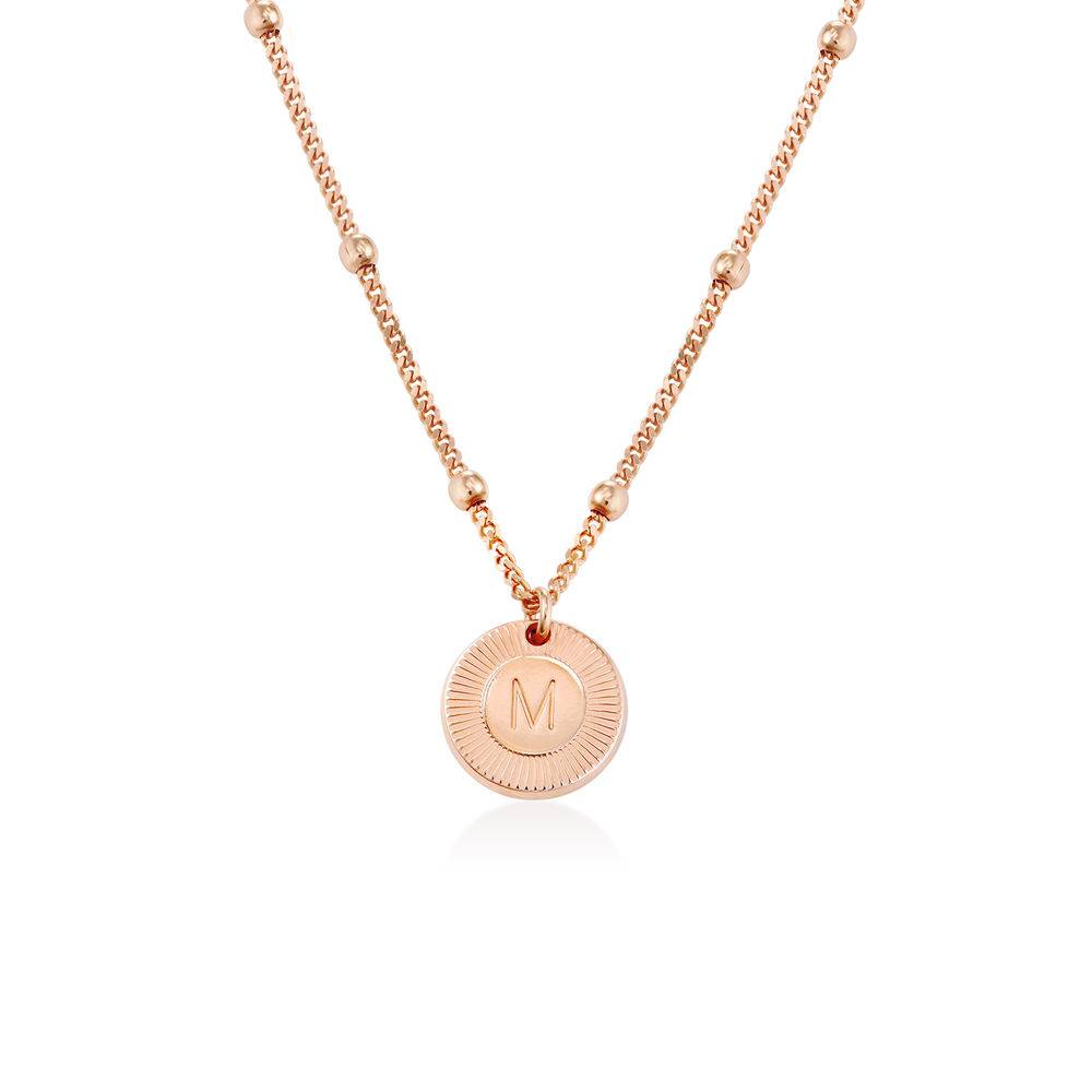 Collar Mini Rayos con Inicial en Chapa de Oro Rosa-1 foto de producto