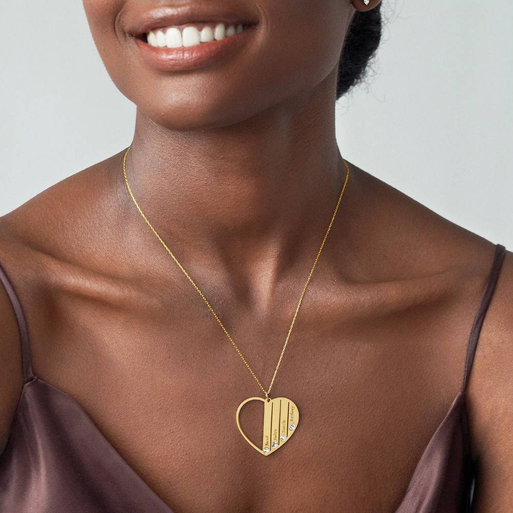 Collar para Mamá con Piedras de Nacimiento en Oro Sólido 10K-1 foto de producto