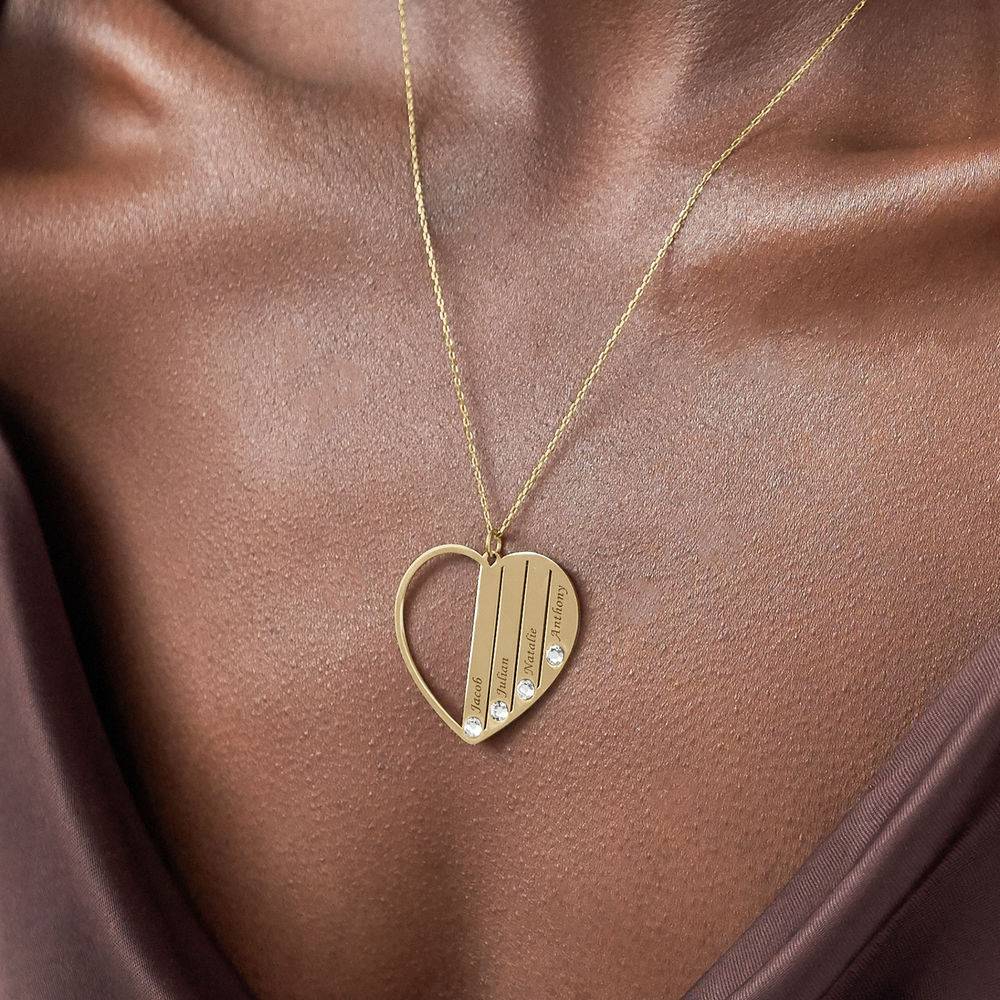 Collar para Mamá con Piedras de Nacimiento en Oro Sólido 10K-2 foto de producto