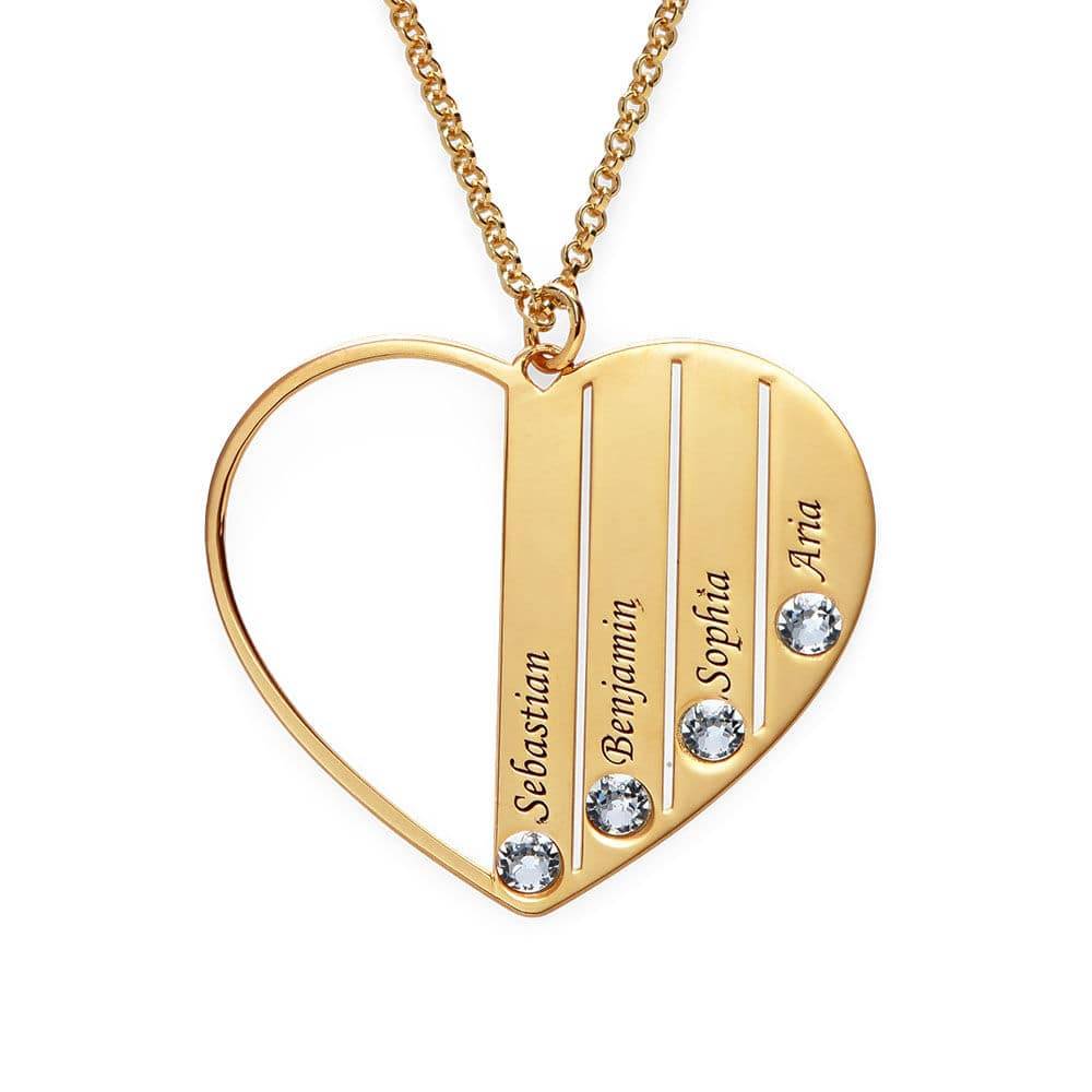 Collar para Mamá con Piedras de Nacimiento en Baño de Oro X-1 foto de producto