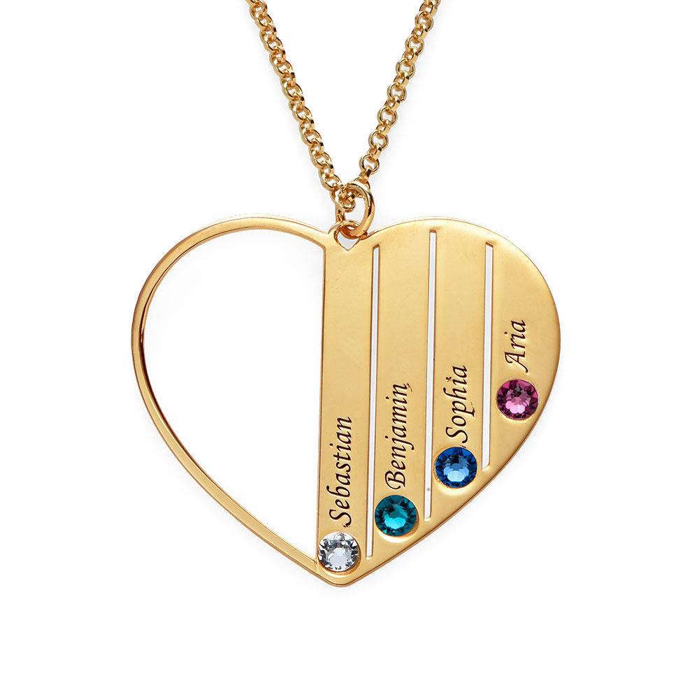 Collar para Mamá con Piedras de Nacimiento en Baño de Oro X-2 foto de producto