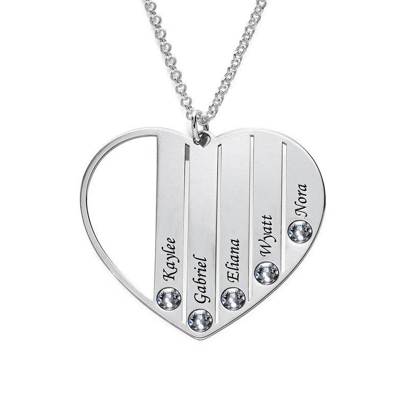 Collar para Mamá con Piedras de Nacimiento en Plata X-2 foto de producto
