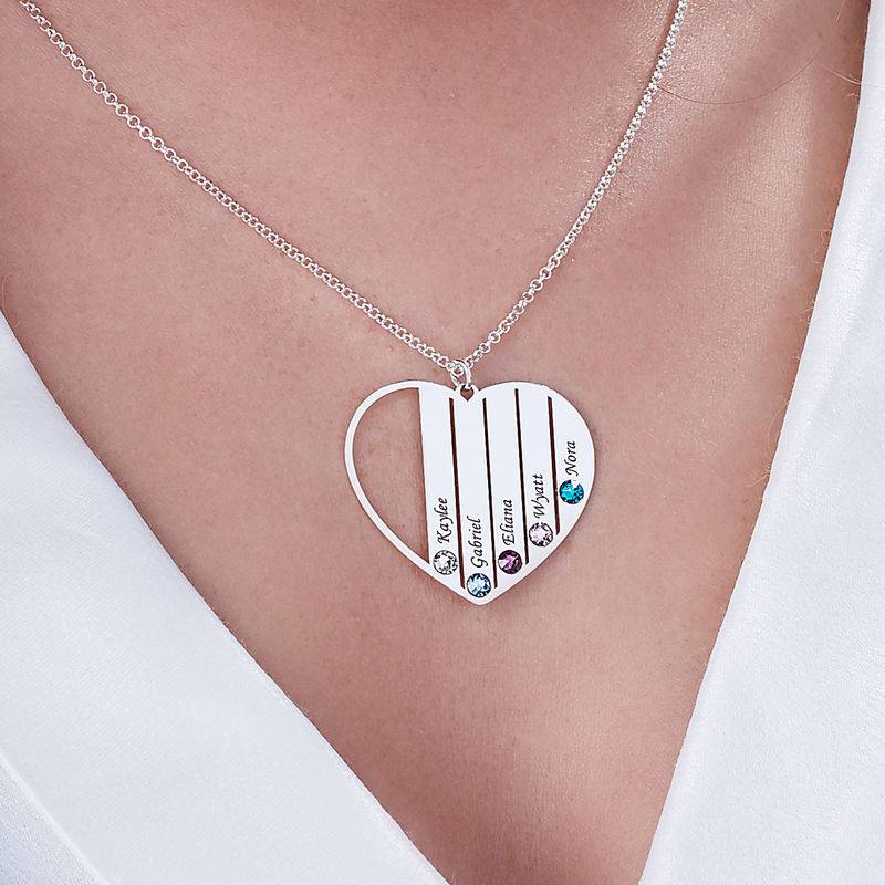 Collar para Mamá con Piedras de Nacimiento en Plata X-4 foto de producto