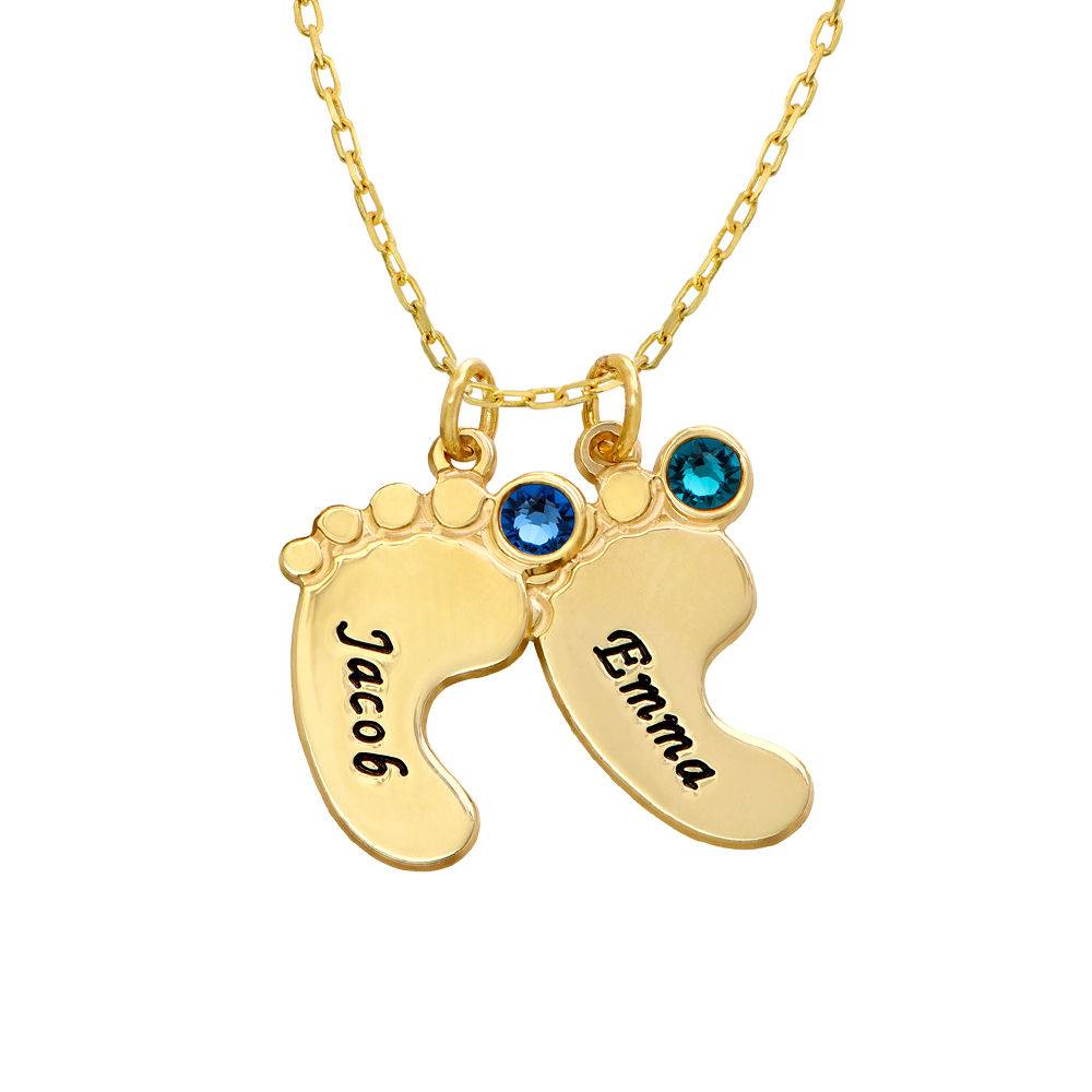 Joyería de Mamá – Collar Piecitos de Bebé con Piedras de Nacimiento en Oro Sólido 10K-3 Joyería de Mamá – Collar Piecitos de Bebé con Piedras de Nacimiento en Oro Sólido 10K-3 foto de producto