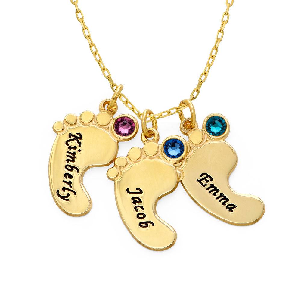 Joyería de Mamá – Collar Piecitos de Bebé con Piedras de Nacimiento en Oro Sólido 10K-1 Joyería de Mamá – Collar Piecitos de Bebé con Piedras de Nacimiento en Oro Sólido 10K-1 foto de producto