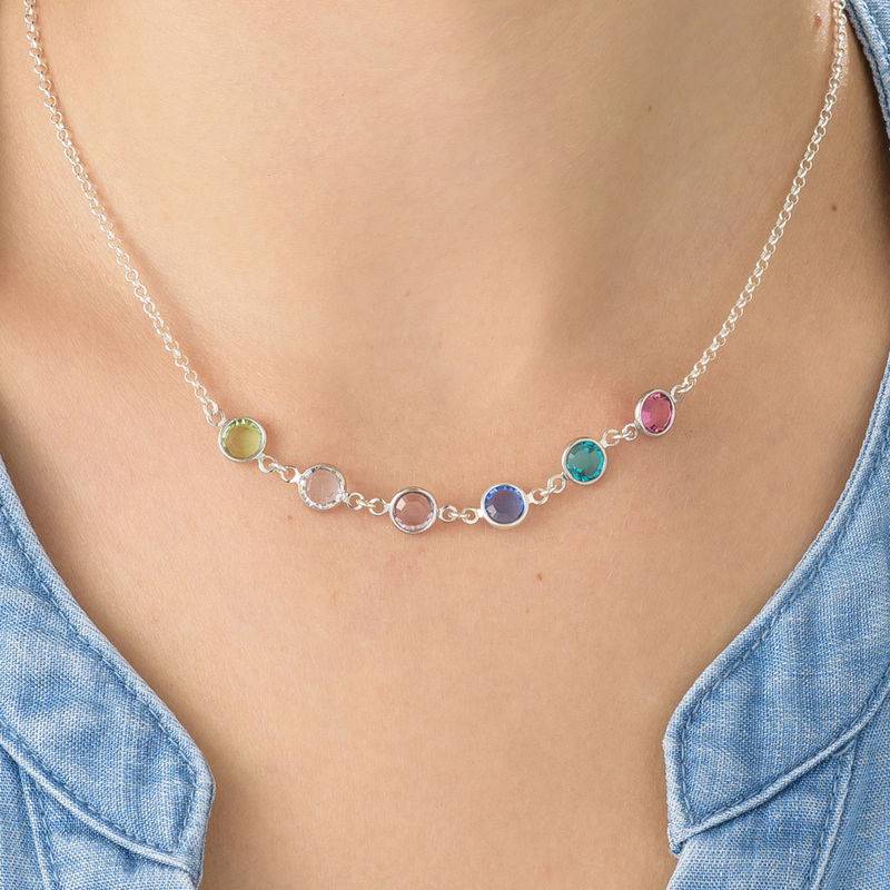 Collar de Piedras de Nacimiento en Plata Esterlina-4 Collar de Piedras de Nacimiento en Plata Esterlina-4 foto de producto