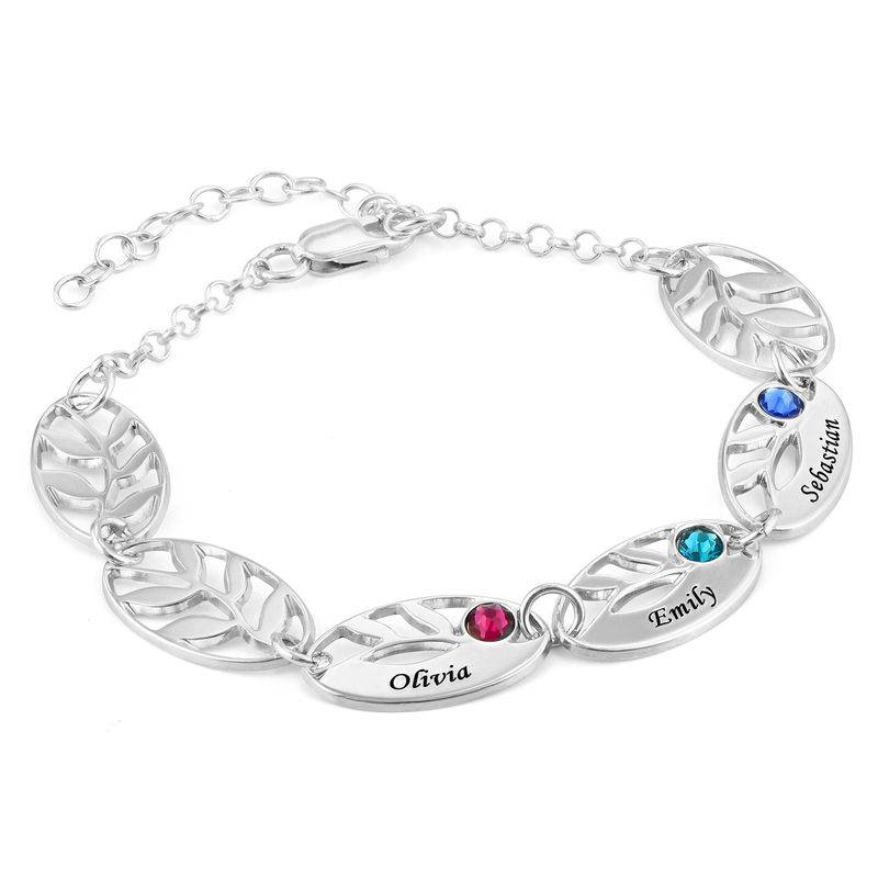 Pulsera Hoja de Mamá Personalizada en Plata Esterlina-1 foto de producto
