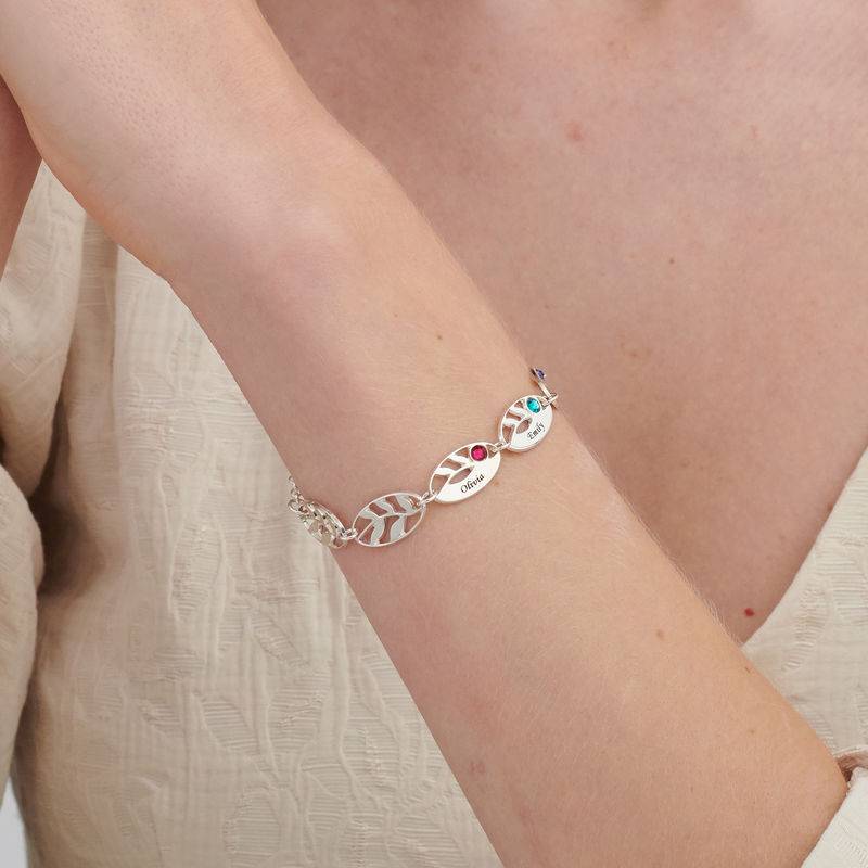 Pulsera Hoja de Mamá Personalizada en Plata Esterlina-3 foto de producto