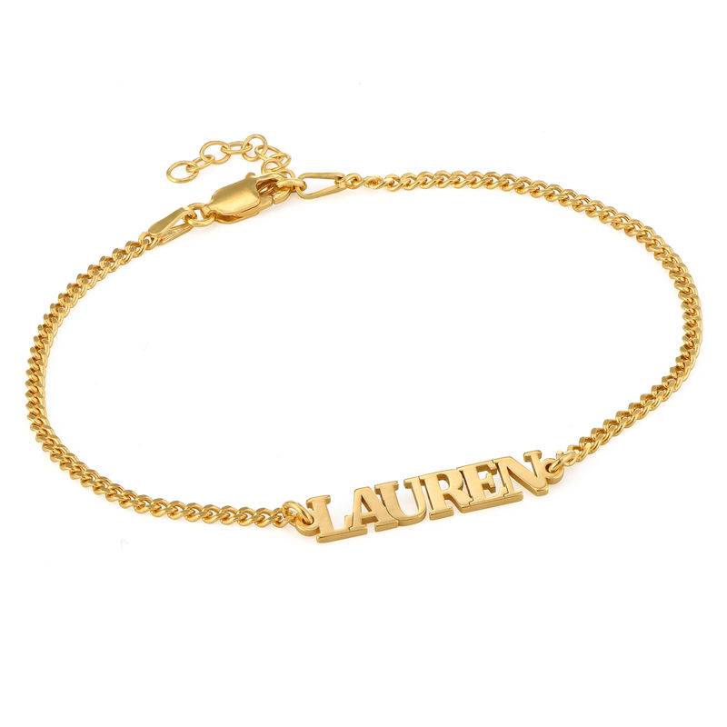 Nombre Pulsera / Tobillera con Letras Mayúsculas en Chapa de Oro-1 foto de producto