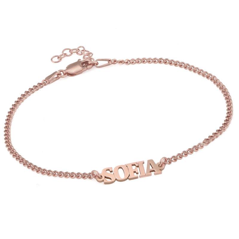 Nombre Pulsera / Tobillera con Letras Mayúsculas en Chapa de Oro Rosa-3 foto de producto