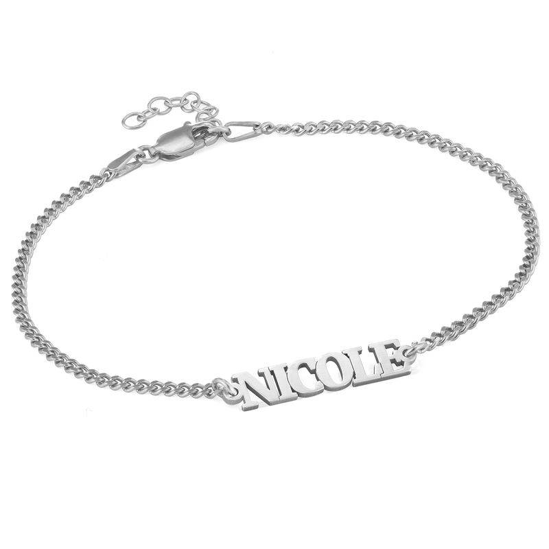 Nombre Pulsera / Tobillera con Letras Mayúsculas en Plata Esterlina-2 foto de producto