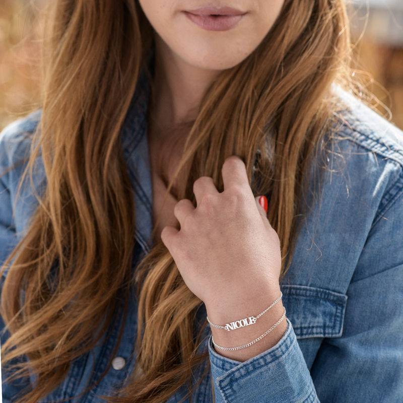 Nombre Pulsera / Tobillera con Letras Mayúsculas en Plata Esterlina-1 foto de producto
