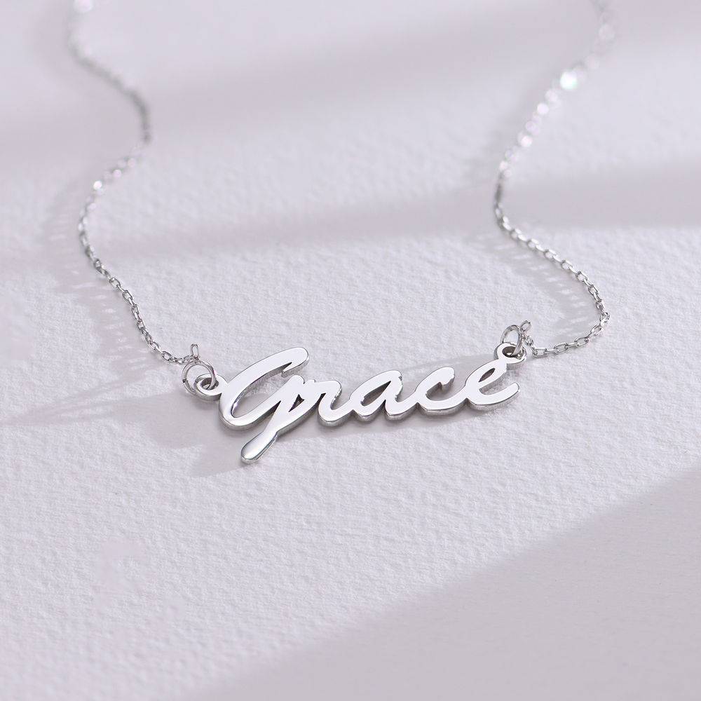 Collar con Nombre in Oro Blanco 14K-2 foto de producto