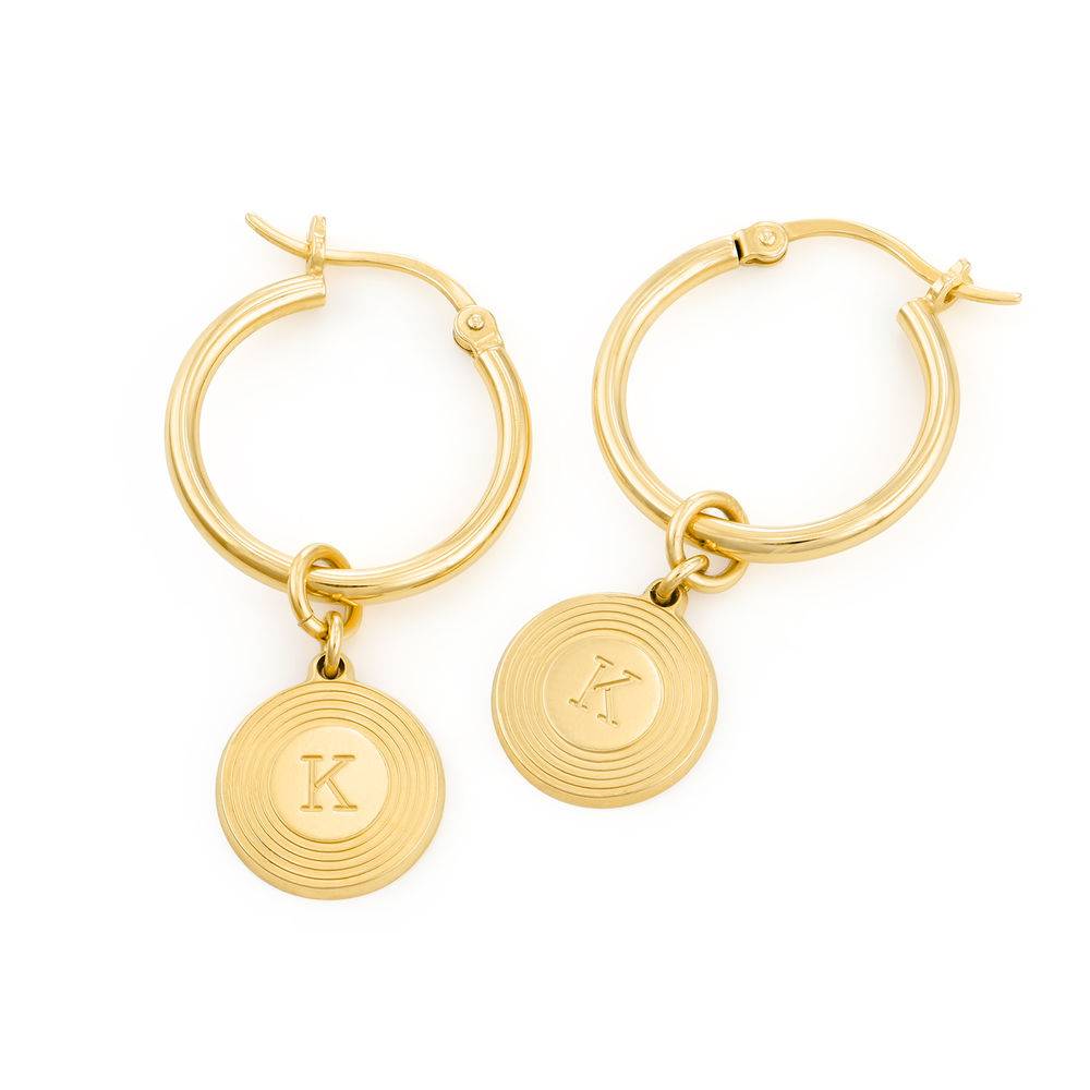 Pendientes Odeion con Inicial en Baño de Oro-1 foto de producto