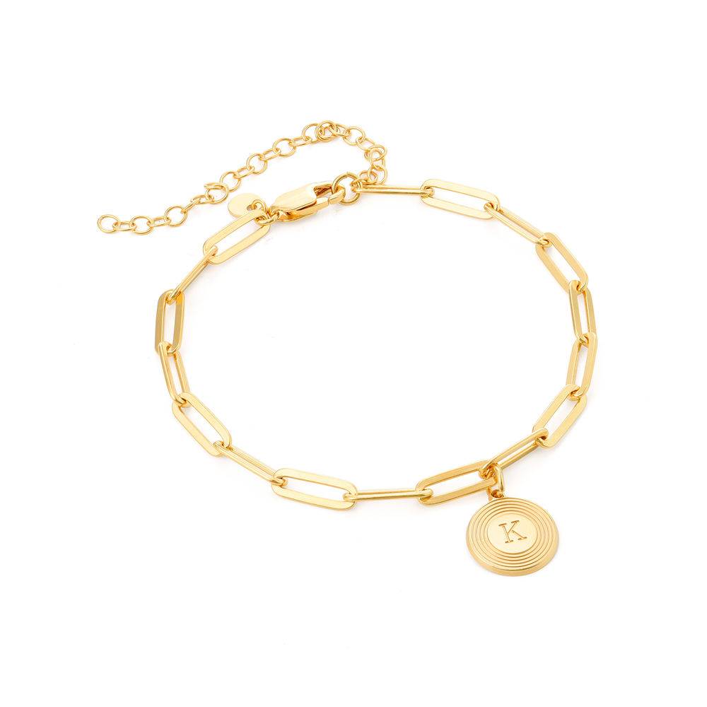 Pulsera / Tobillera de Eslabones Odeion con Inicial en Chapa de Oro-5 foto de producto