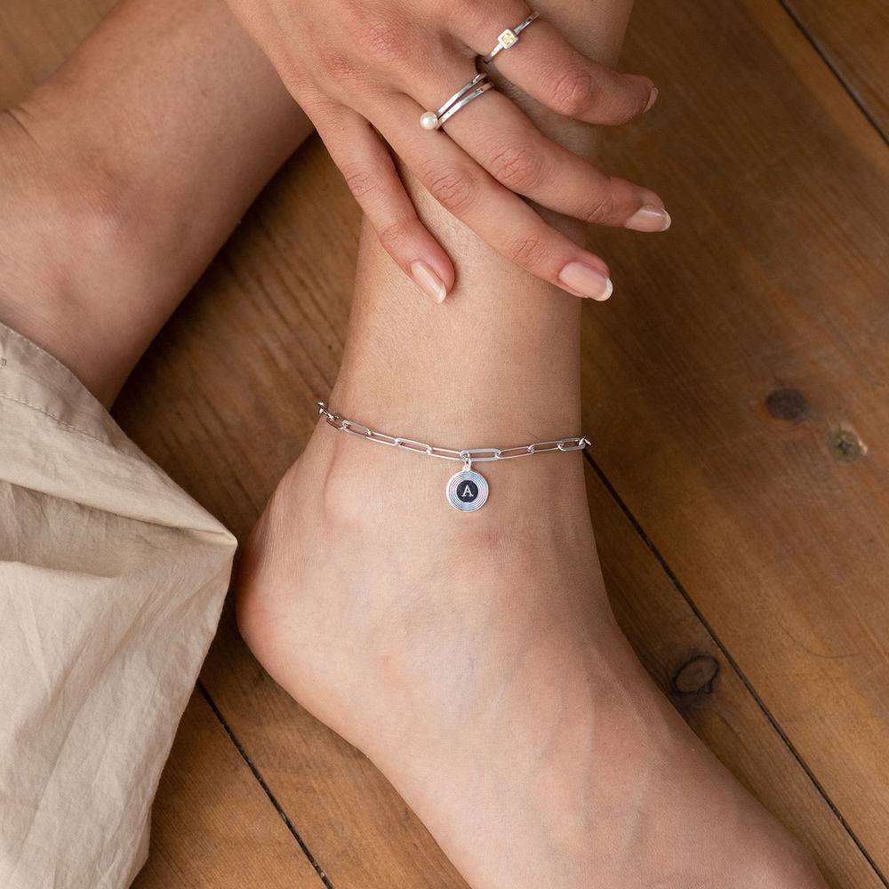 Pulsera / Tobillera de Eslabones Odeion con Inicial en Plata Esterlina-2 foto de producto