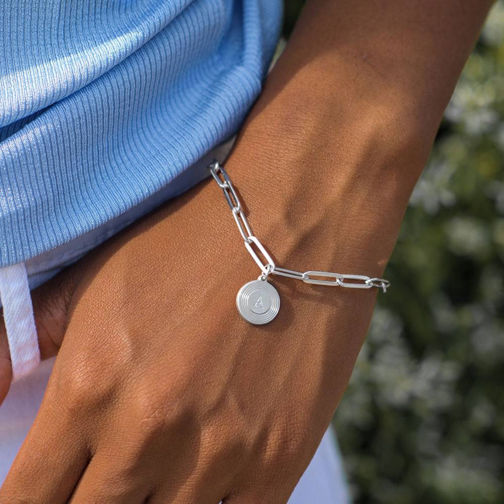 Pulsera / Tobillera de Eslabones Odeion con Inicial en Plata Esterlina-1 foto de producto