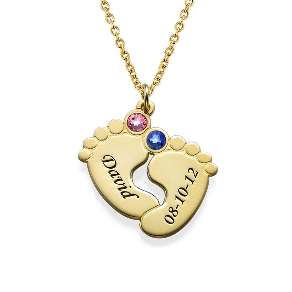 Collar Piecitos de Bebé en Baño de Oro-2 foto de producto