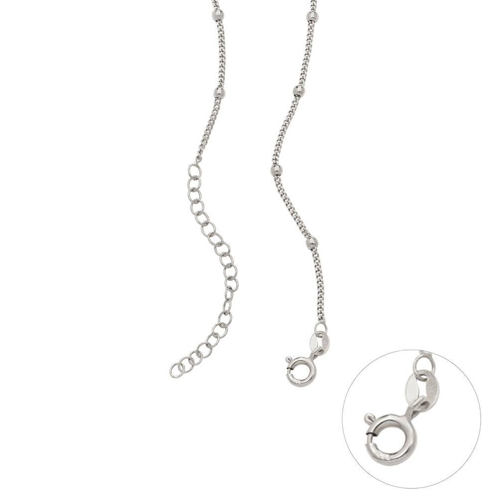 Collar Personalizado con Flor de Nacimiento y Piedra en Plata Esterlina-3 foto de producto