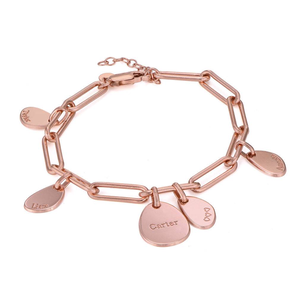 Pulsera de Eslabones Hazel con Dijes Personalizados en Chapa de Oro Rosa-1 Pulsera de Eslabones Hazel con Dijes Personalizados en Chapa de Oro Rosa-1 foto de producto
