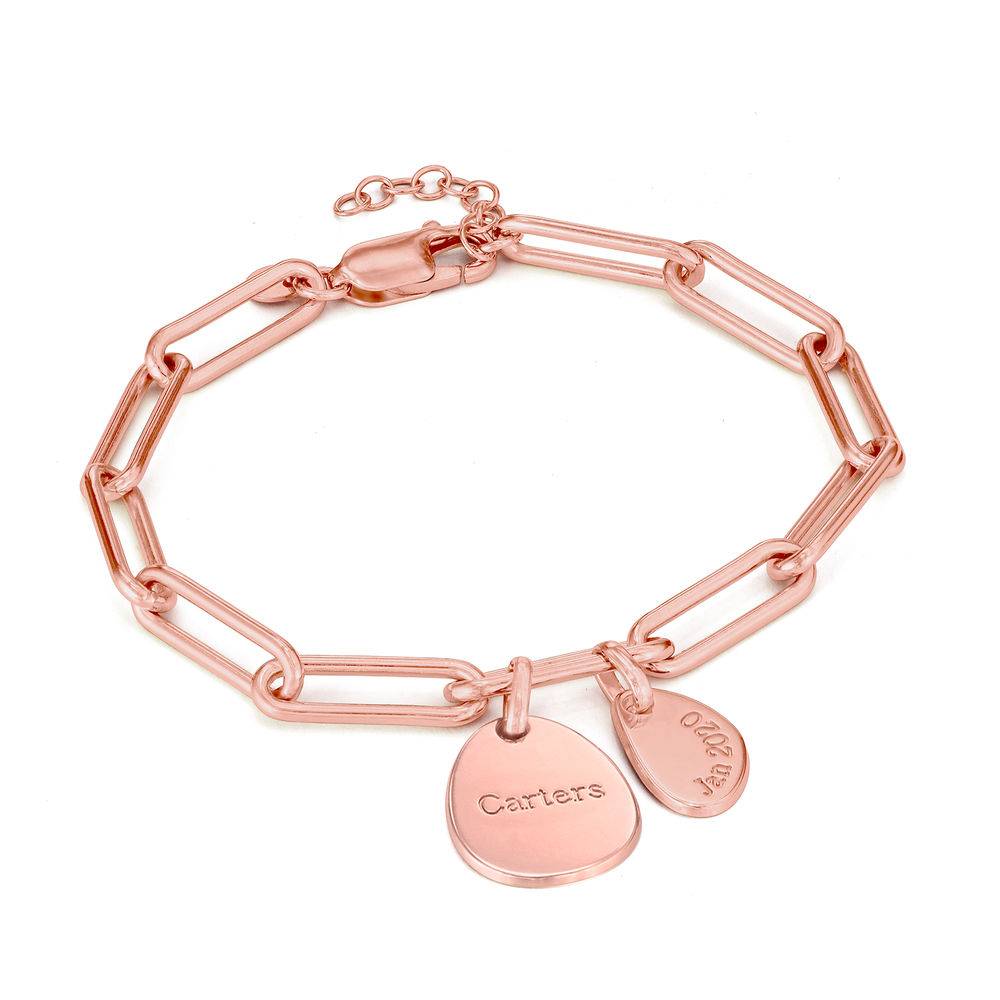 Pulsera de Eslabones Hazel con Dijes Personalizados en Chapa de Oro Rosa-2 Pulsera de Eslabones Hazel con Dijes Personalizados en Chapa de Oro Rosa-2 foto de producto
