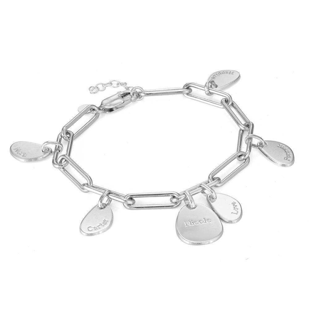 Pulsera de Eslabones Hazel con Dijes Personalizados en Plata-1 foto de producto