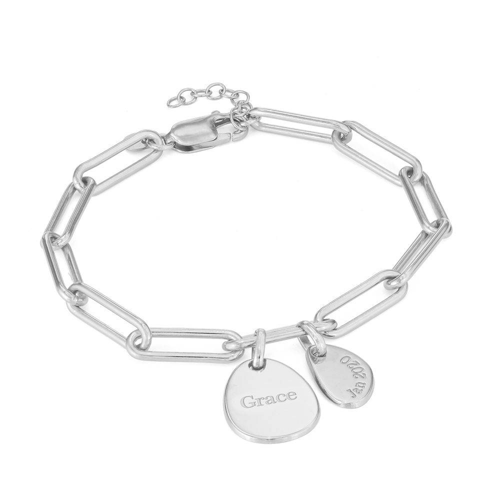 Pulsera de Eslabones Hazel con Dijes Personalizados en Plata-2 foto de producto