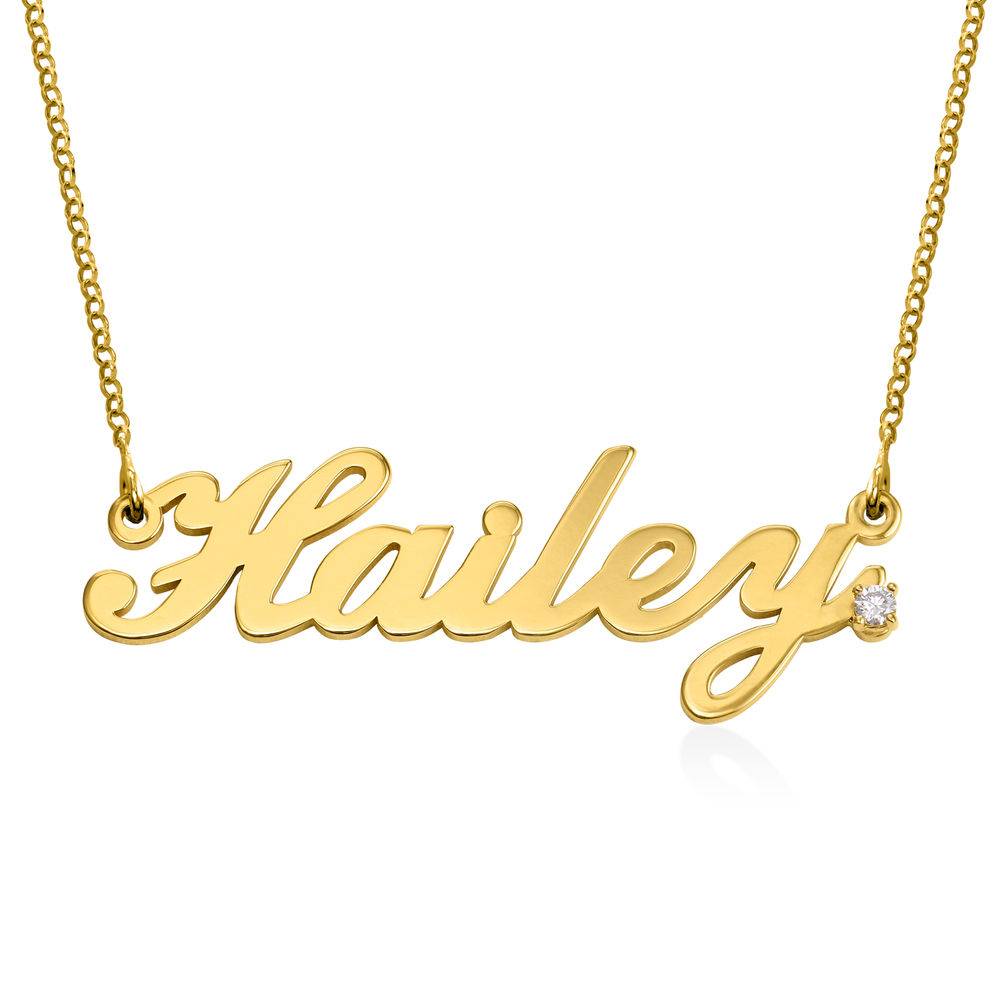 Collar con Nombre Cocktail Clásico con Diamante en Baño de Oro-1 Collar con Nombre Cocktail Clásico con Diamante en Baño de Oro-1 foto de producto