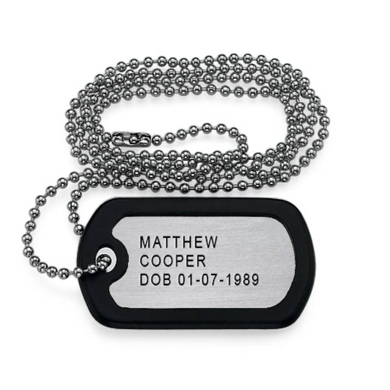 Collar de Placa de Identificación Personalizada para Hombre en Plata-1 Collar de Placa de Identificación Personalizada para Hombre en Plata-1 foto de producto