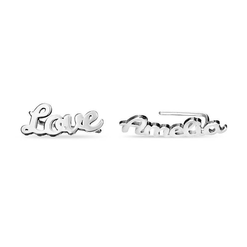 Pendientes Trepadores Personalizados en Plata Esterlina-1 foto de producto