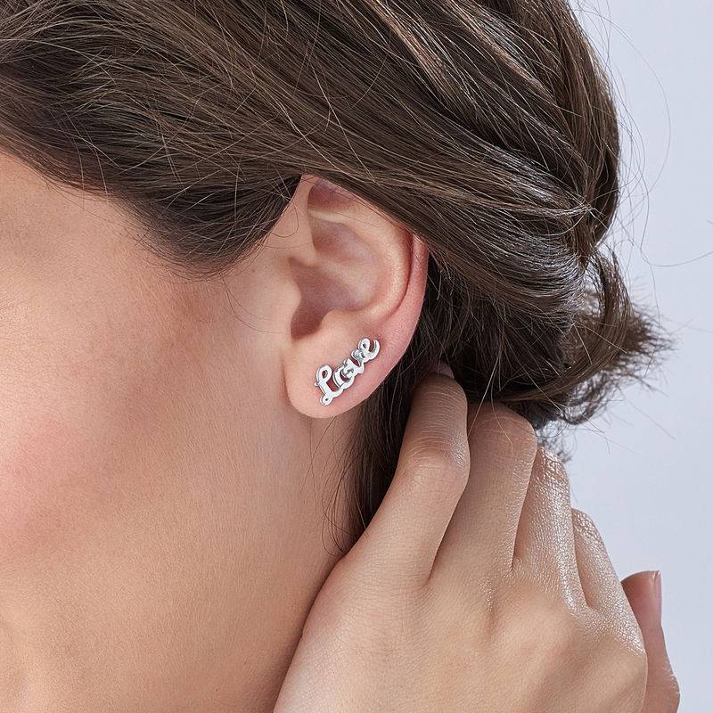 Pendientes Trepadores Personalizados en Plata Esterlina-5 foto de producto