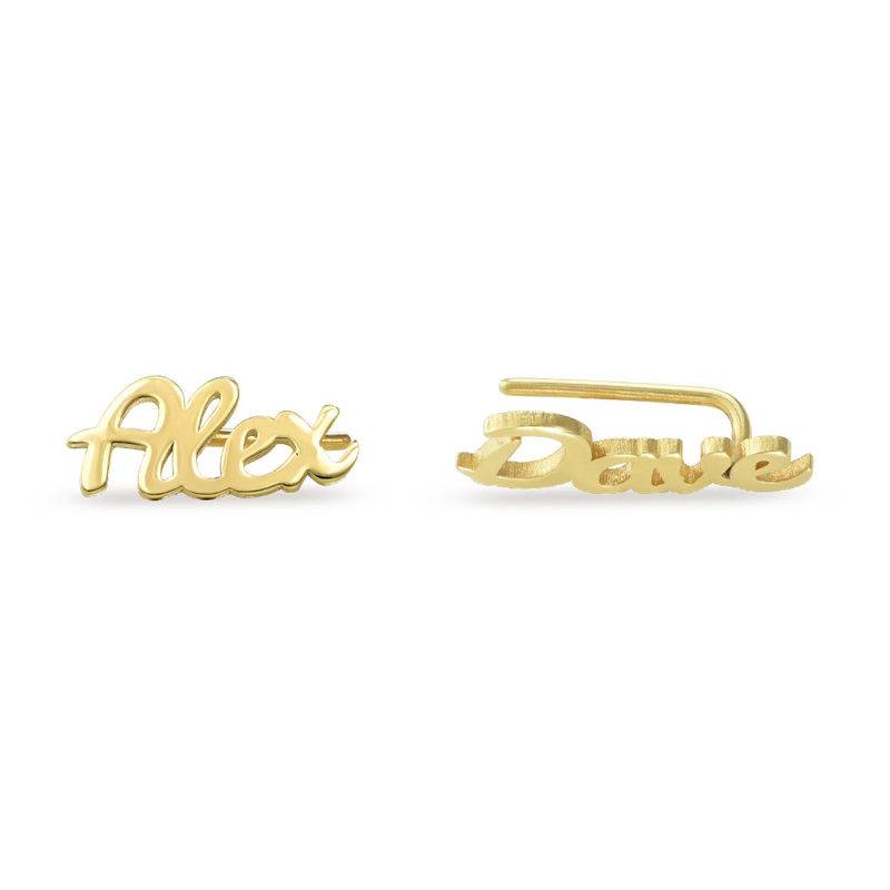 Pendientes Trepadores Personalizados en Chapa de Oro-3 foto de producto