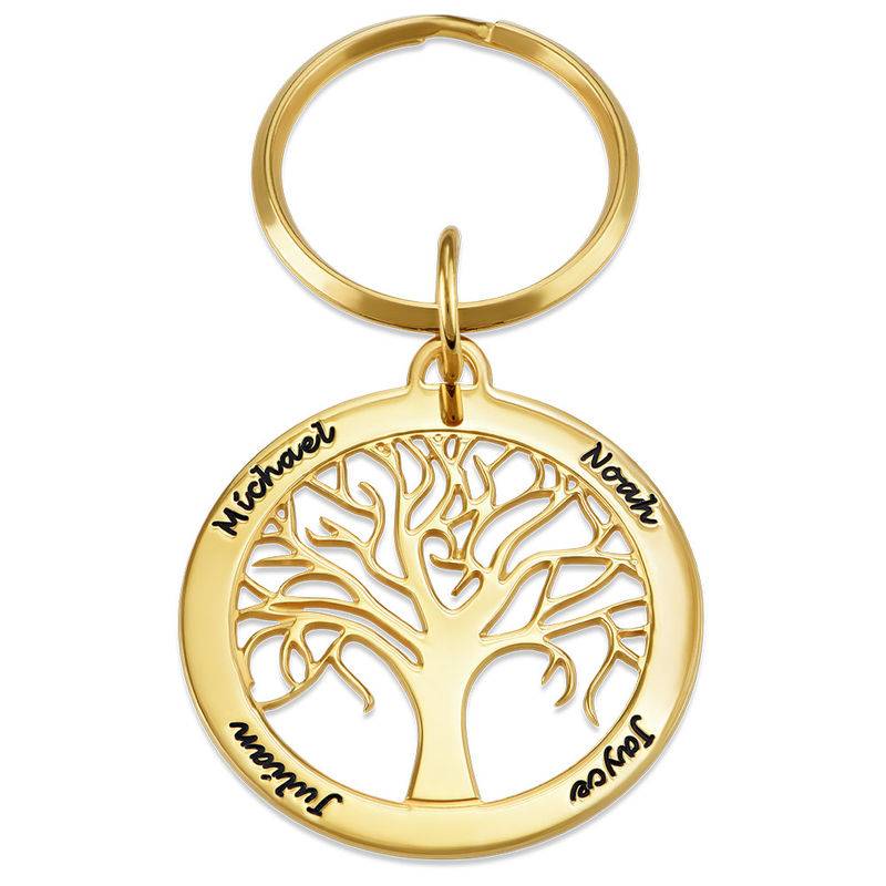 Llavero Árbol Genealógico con Grabado en Chapa de Oro-3 foto de producto