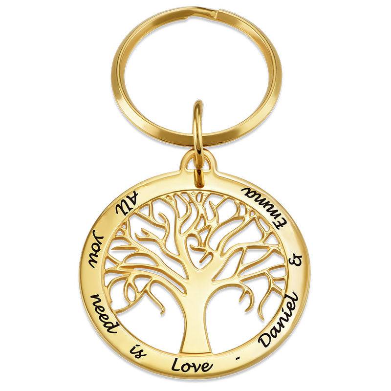 Llavero Árbol Genealógico con Grabado en Chapa de Oro-1 foto de producto