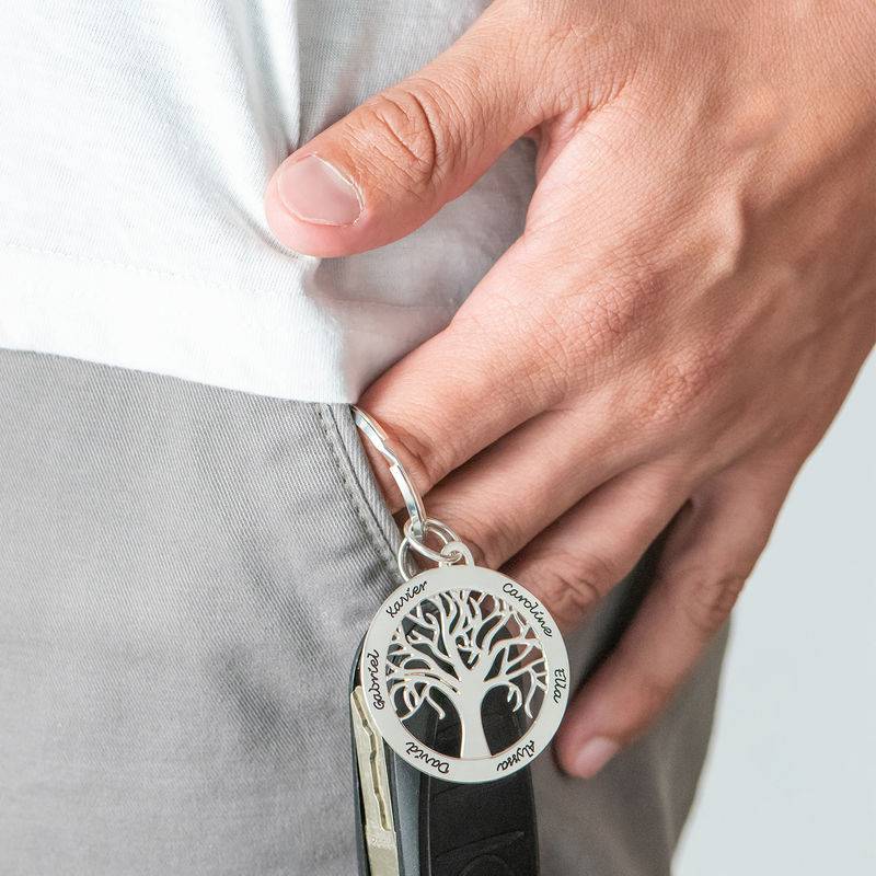 Llavero Árbol Genealógico con Grabado en Plata-2 foto de producto