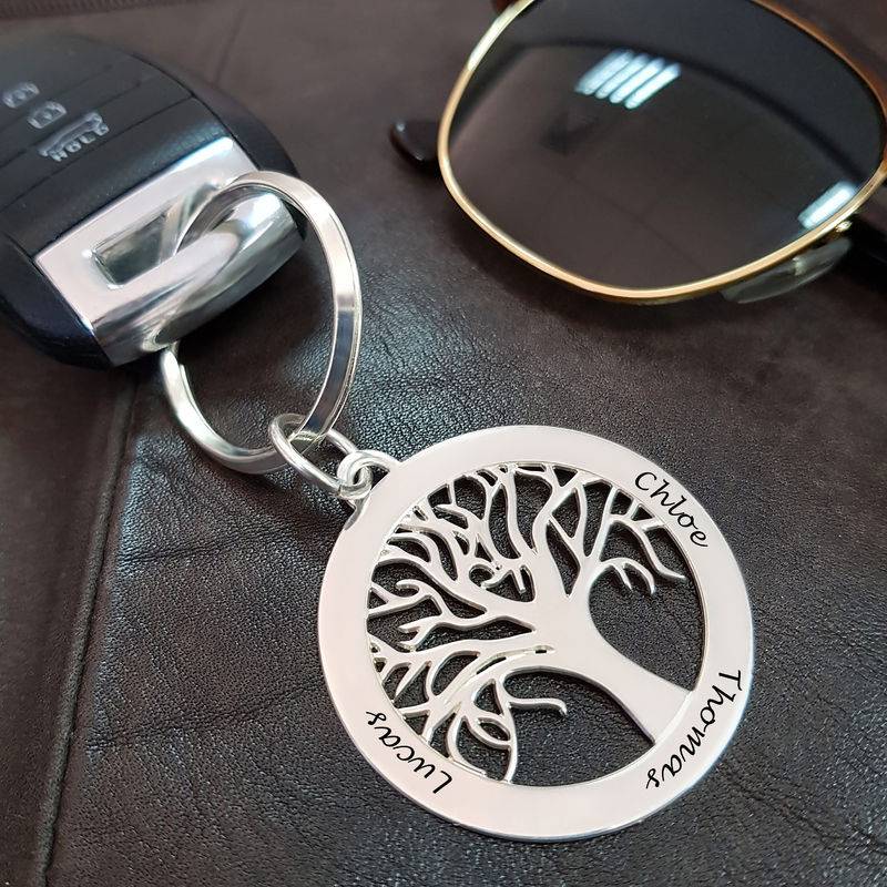 Llavero Árbol Genealógico con Grabado en Plata-3 foto de producto