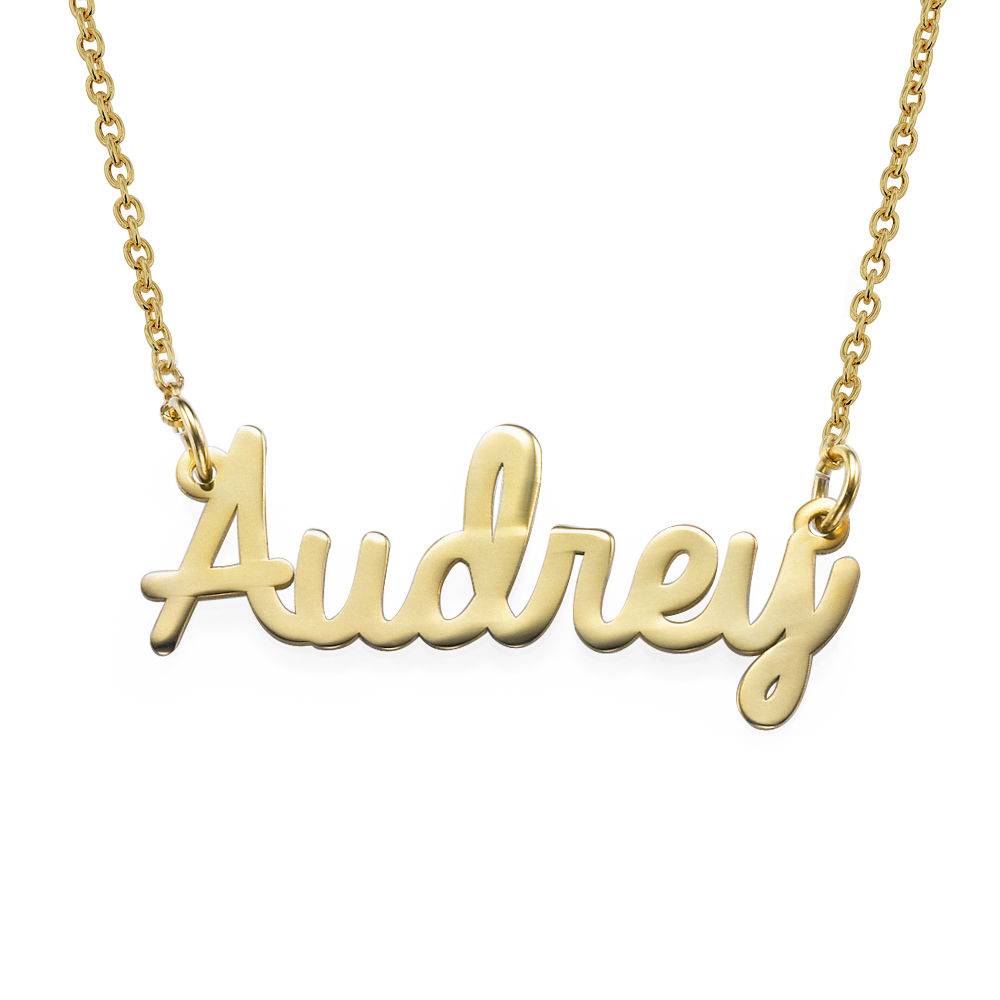 Collar con Nombre Cursivo en Vermeil de Oro-1 foto de producto