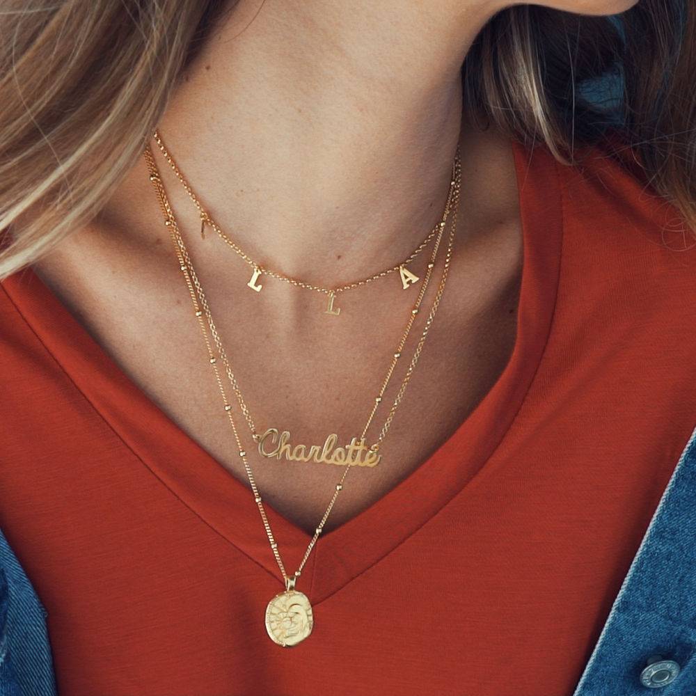 Collar con Nombre Cursivo en Vermeil de Oro-2 foto de producto