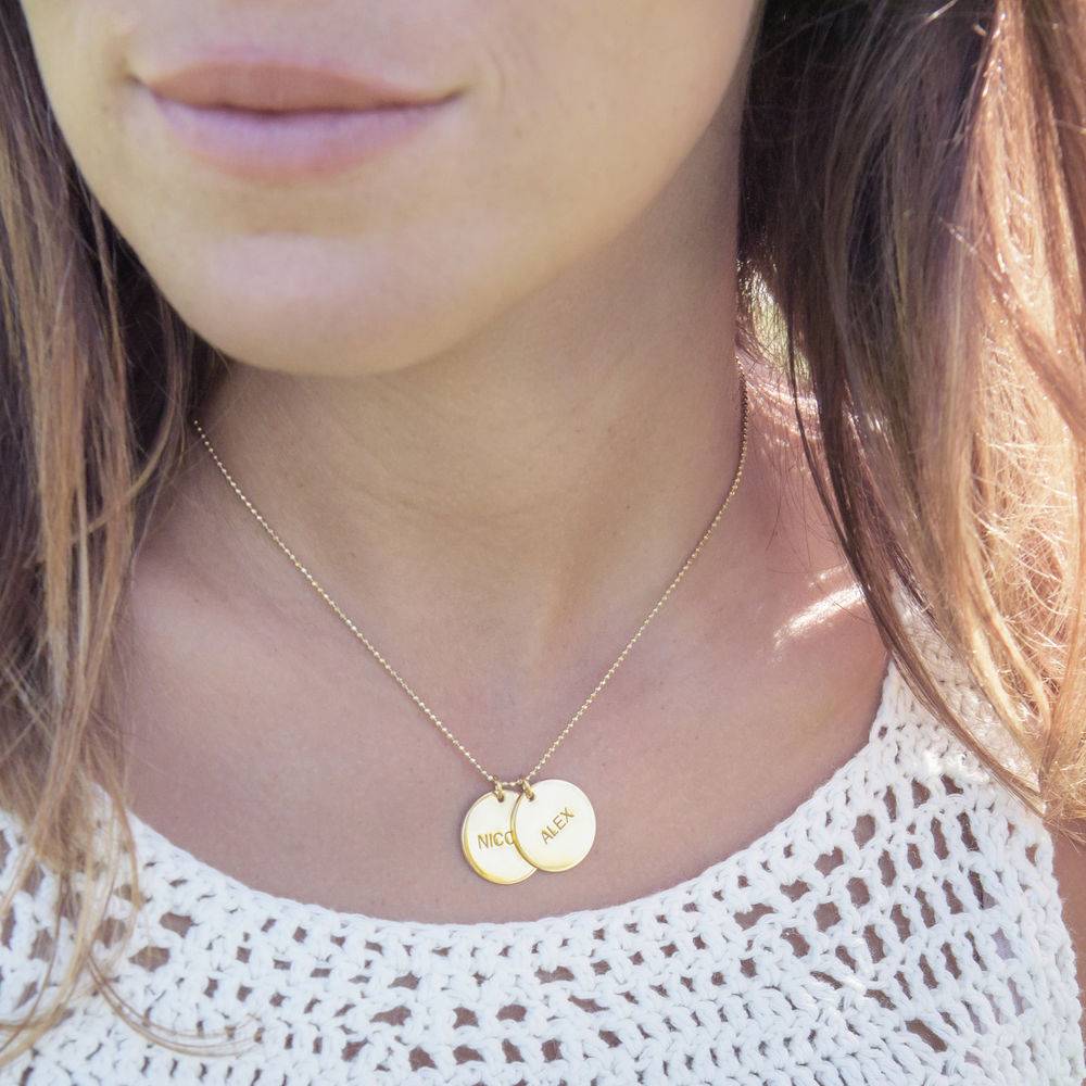 Una Joya para Mamá - Collar Personalizado con Disco en Chapa de Oro-3 foto de producto