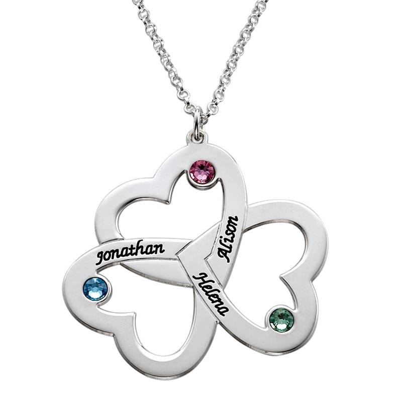 Collar de Triple Corazón en Plata Esterlina-3 foto de producto