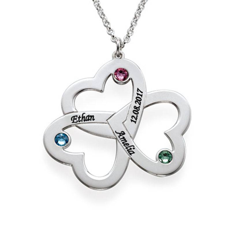 Collar de Triple Corazón en Plata Esterlina-4 foto de producto