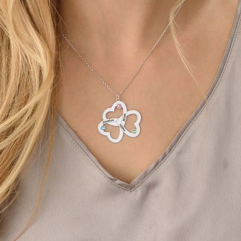 Collar de Triple Corazón en Plata Esterlina-2 foto de producto
