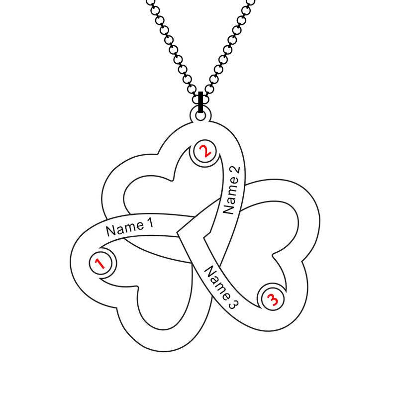 Collar de Triple Corazón en Oro Sólido 10K-2 foto de producto
