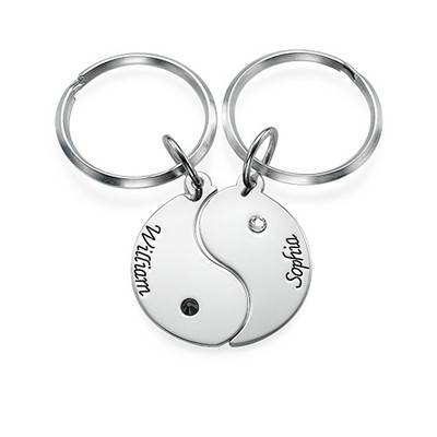 Llavero Yin Yang Personalizado para Parejas en Plata Esterlina-1 foto de producto