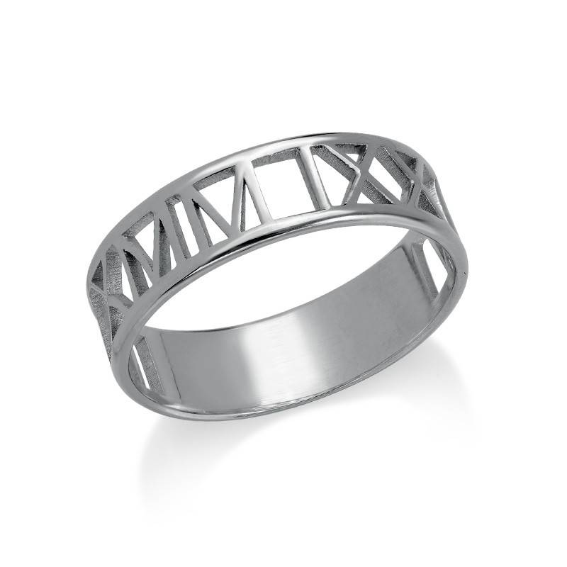 Anillo con Números Romanos para Mujeres en Plata-1 foto de producto