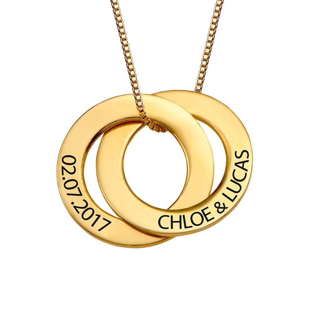 Collar de Anillo Ruso con 2 Anillos en Baño de Oro-1 foto de producto
